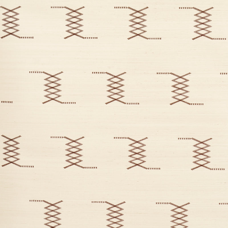 Schumacher Kin Sisal Embroidery Hazel On Ivory  | Atlanta Fabrics