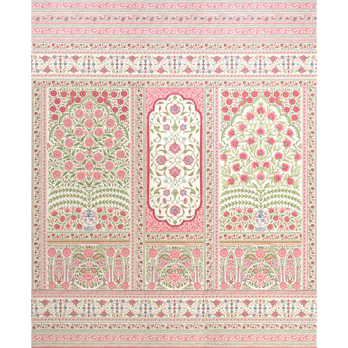 Schumacher MONTECITO PANEL SET RED  | Atlanta Fabrics