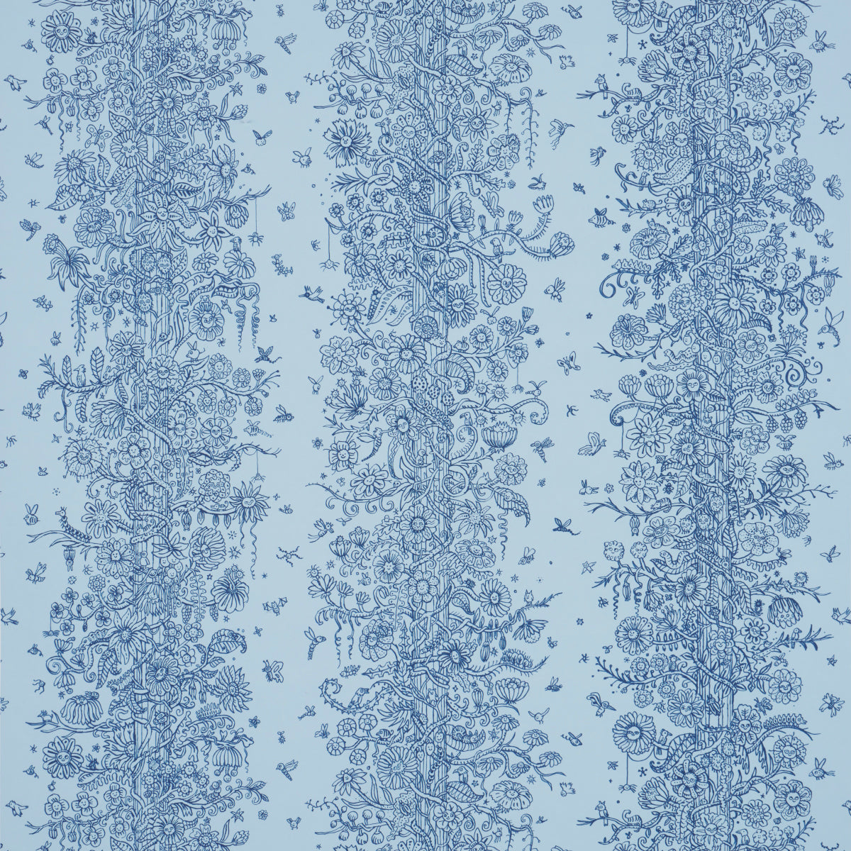 Edward Steed's Towers Of Flowers Sky Blue & Navy