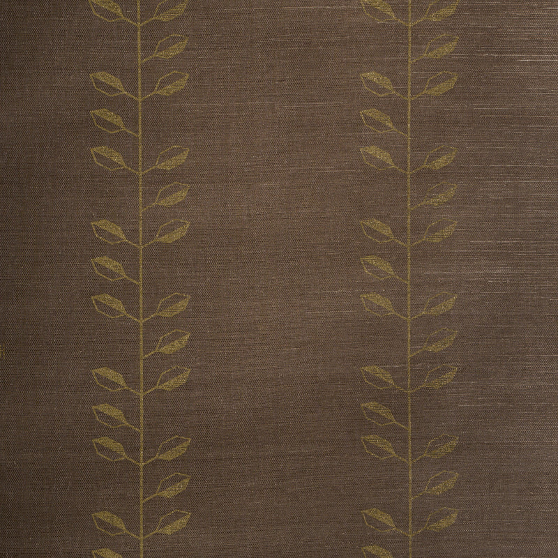 Schumacher GEO LEAF SISAL METALLIC GOLD & SEPIA  | Atlanta Fabrics