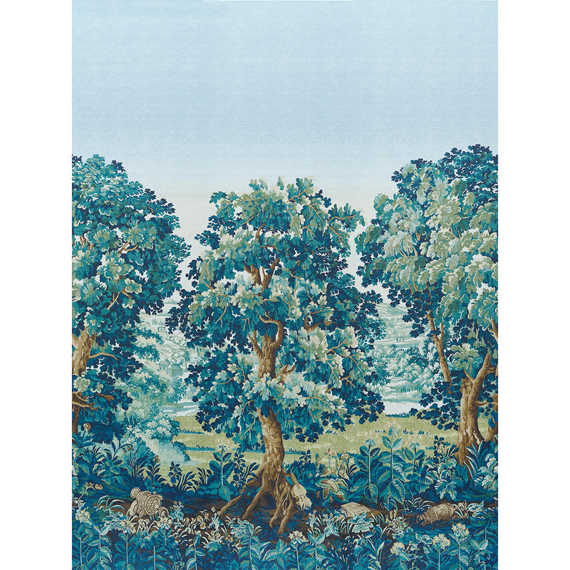 Schumacher La ForÃªt 3 Panel Set Autumn Green Forest  | Atlanta Fabrics