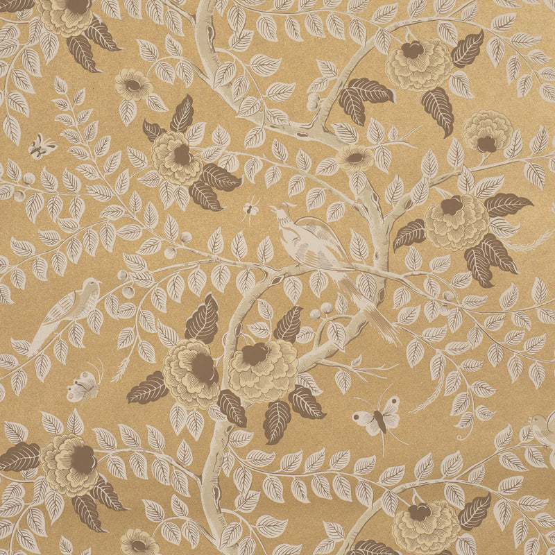 Schumacher Tole Bird Gold  | Atlanta Fabrics