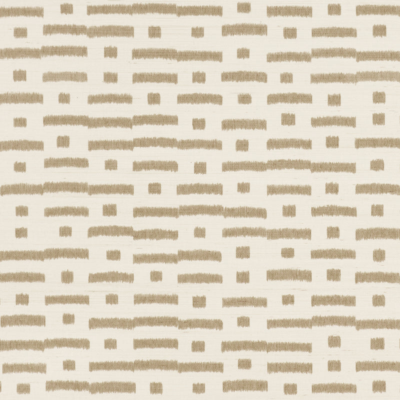 Schumacher Abstract Ikat Sisal Taupe  | Atlanta Fabrics