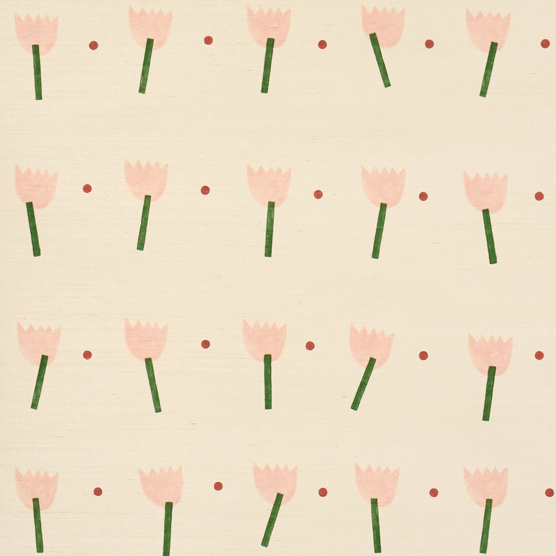 Schumacher TULIP PLAY SISAL PINK  | Atlanta Fabrics