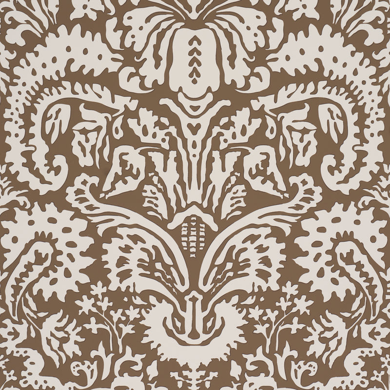 Schumacher SUFFOLK DAMASK BROWN  | Atlanta Fabrics