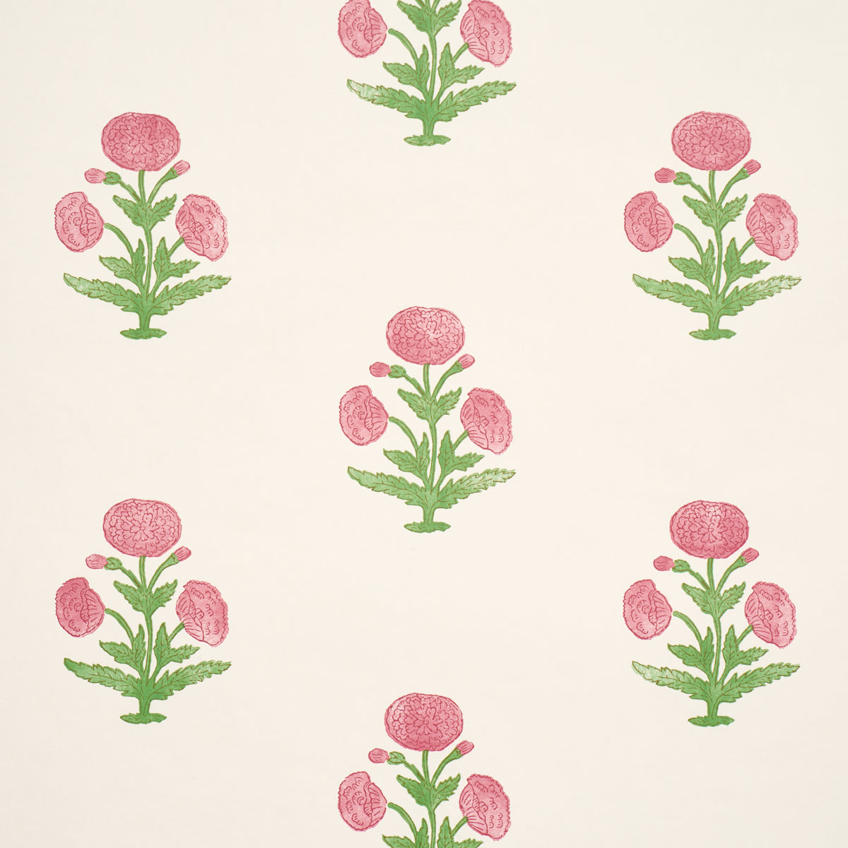 Poppy Print Rose & Grass