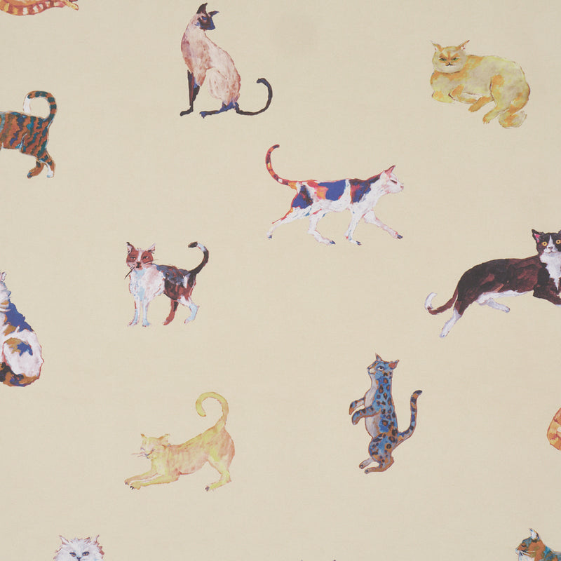Schumacher Cats Cream  | Atlanta Fabrics