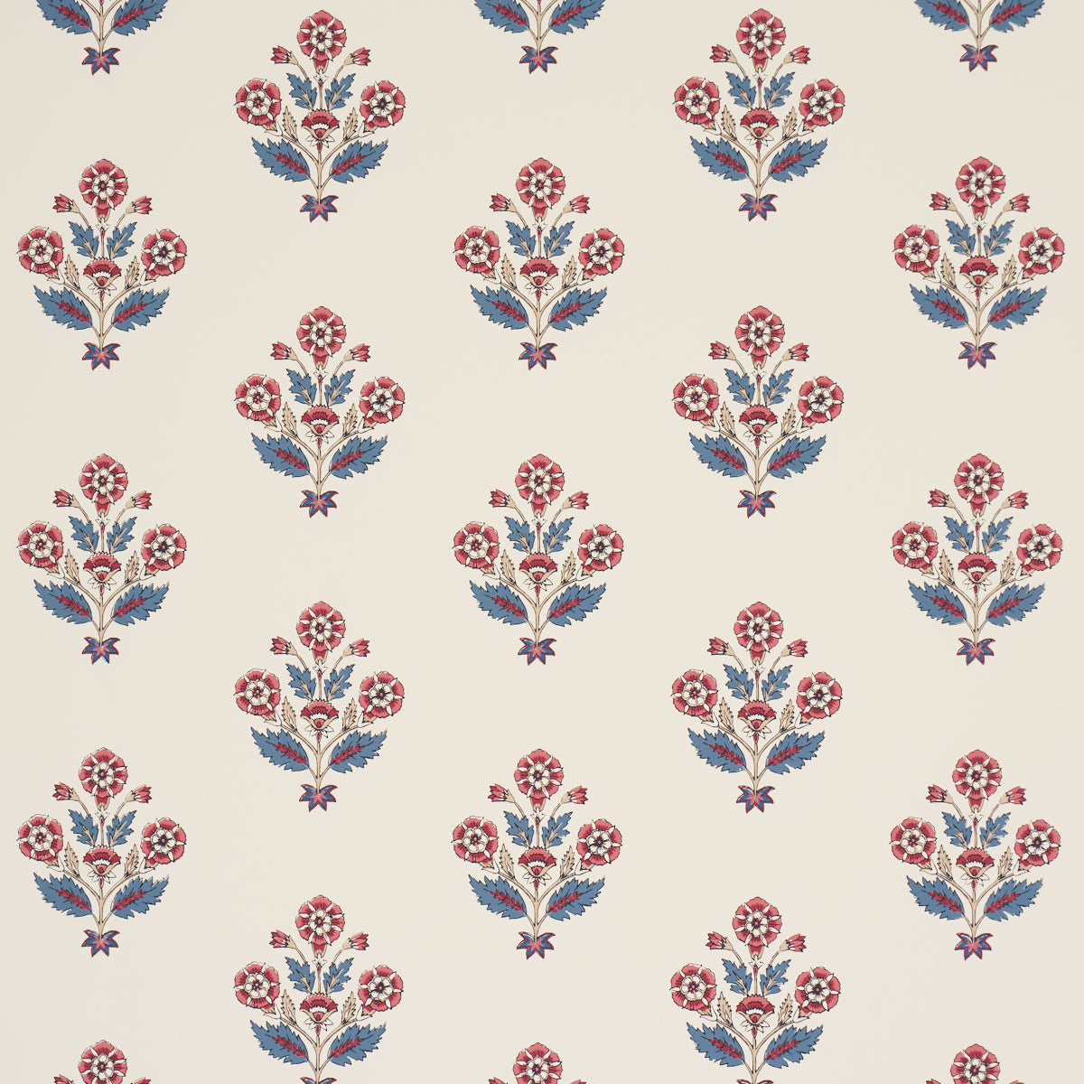 DALILA HAND-SCREEN PRINT RED & BLUE