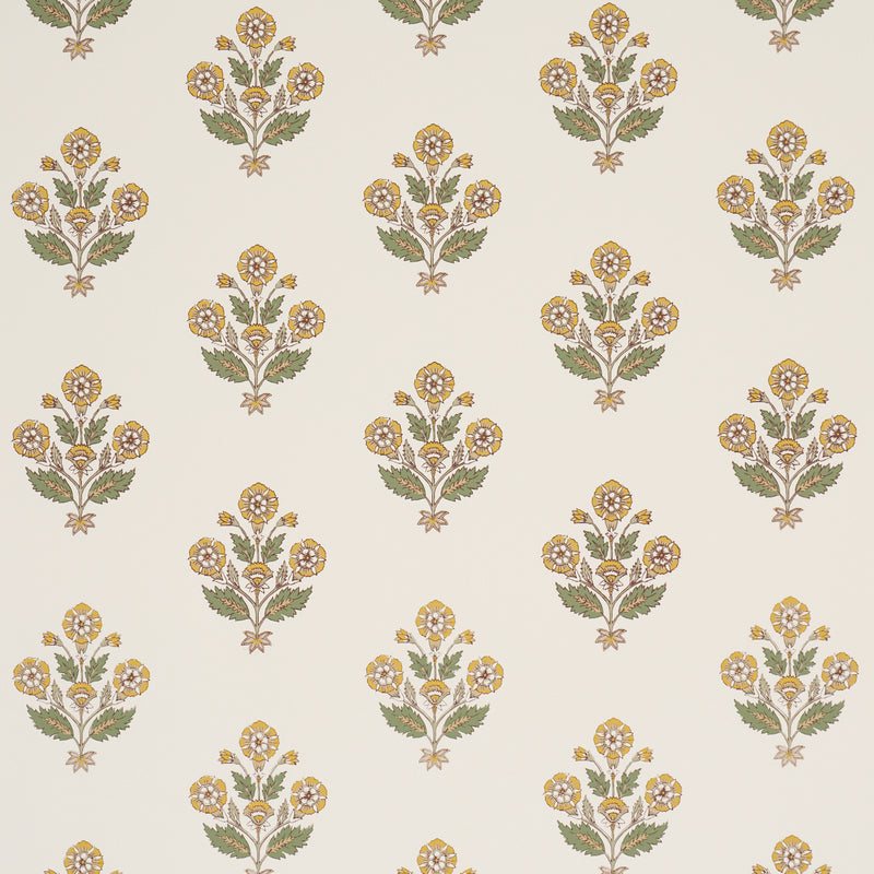 Schumacher DALILA HAND-SCREEN PRINT YELLOW  | Atlanta Fabrics