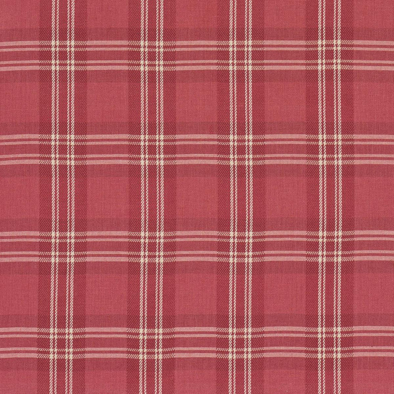 SCHUMACHER CHECK RUSTIQUE CRANBERRY FABRIC | Atlanta Fabrics