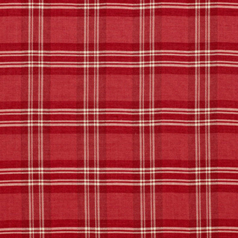 Schumacher CHECK RUSTIQUE CRANBERRY Fabric | Atlanta Fabrics