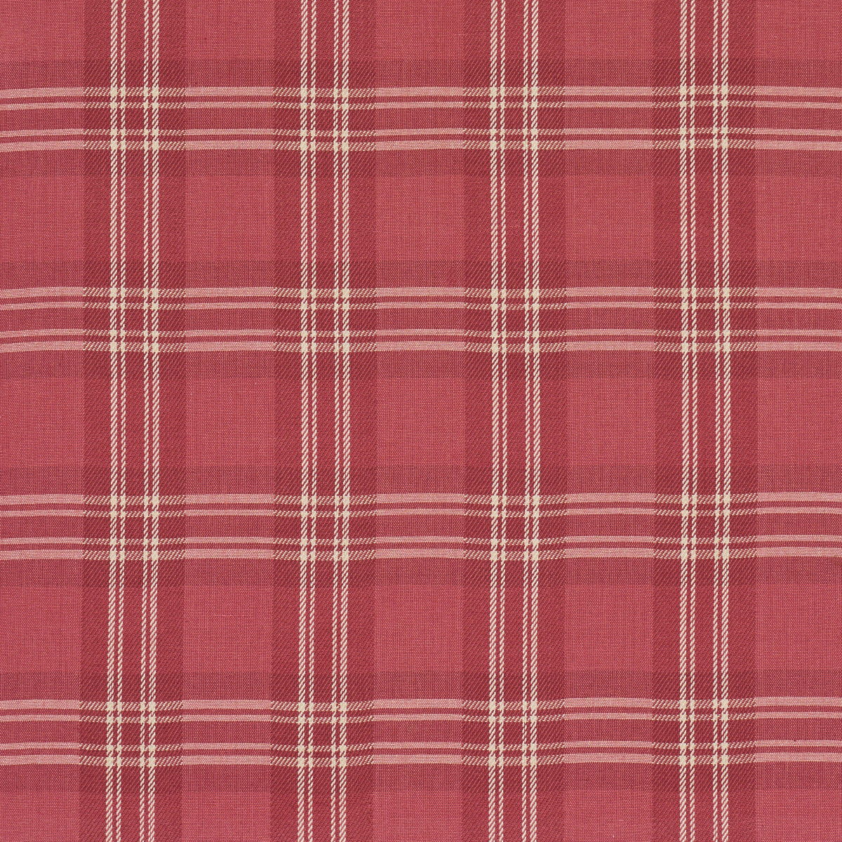 Schumacher CHECK RUSTIQUE CRANBERRY FABRIC | Atlanta Fabrics