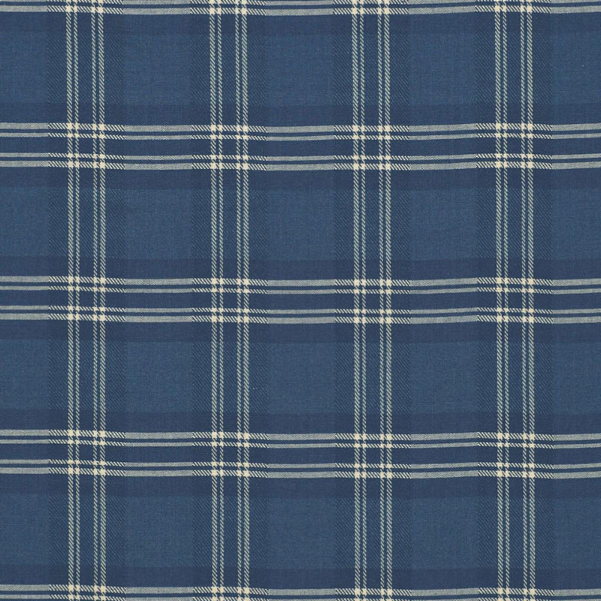 SCHUMACHER CHECK RUSTIQUE ATLANTIC BLUE FABRIC | Atlanta Fabrics