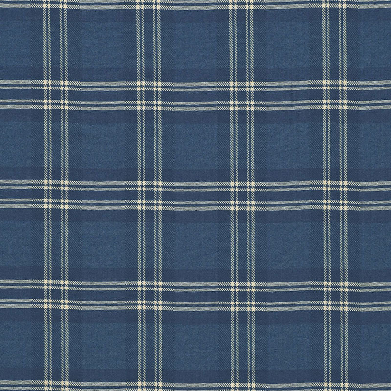 Schumacher CHECK RUSTIQUE ATLANTIC BLUE Fabric | Atlanta Fabrics