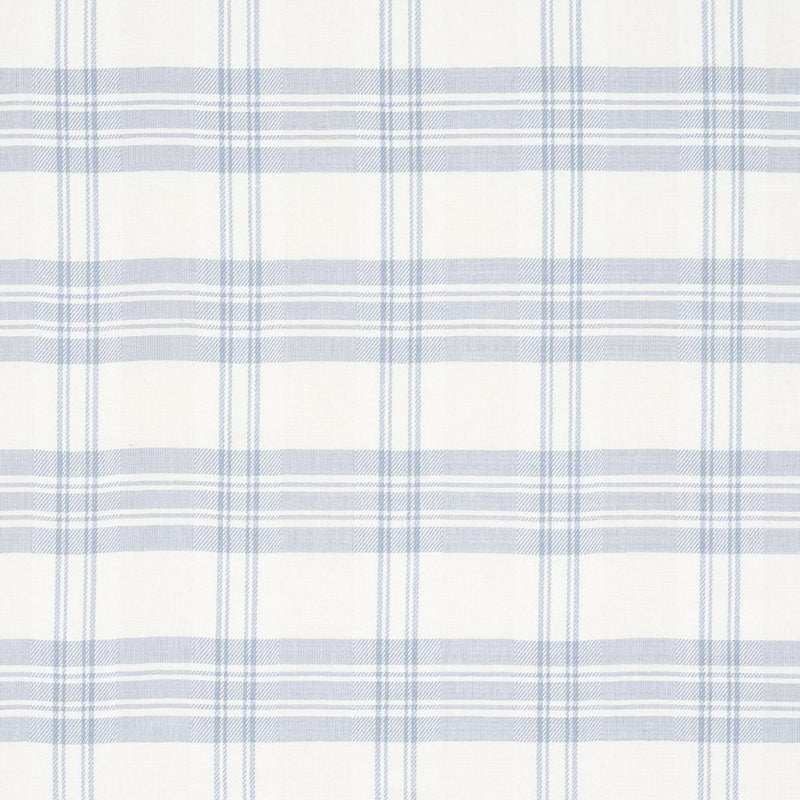 SCHUMACHER CHECK RUSTIQUE SKY FABRIC | Atlanta Fabrics