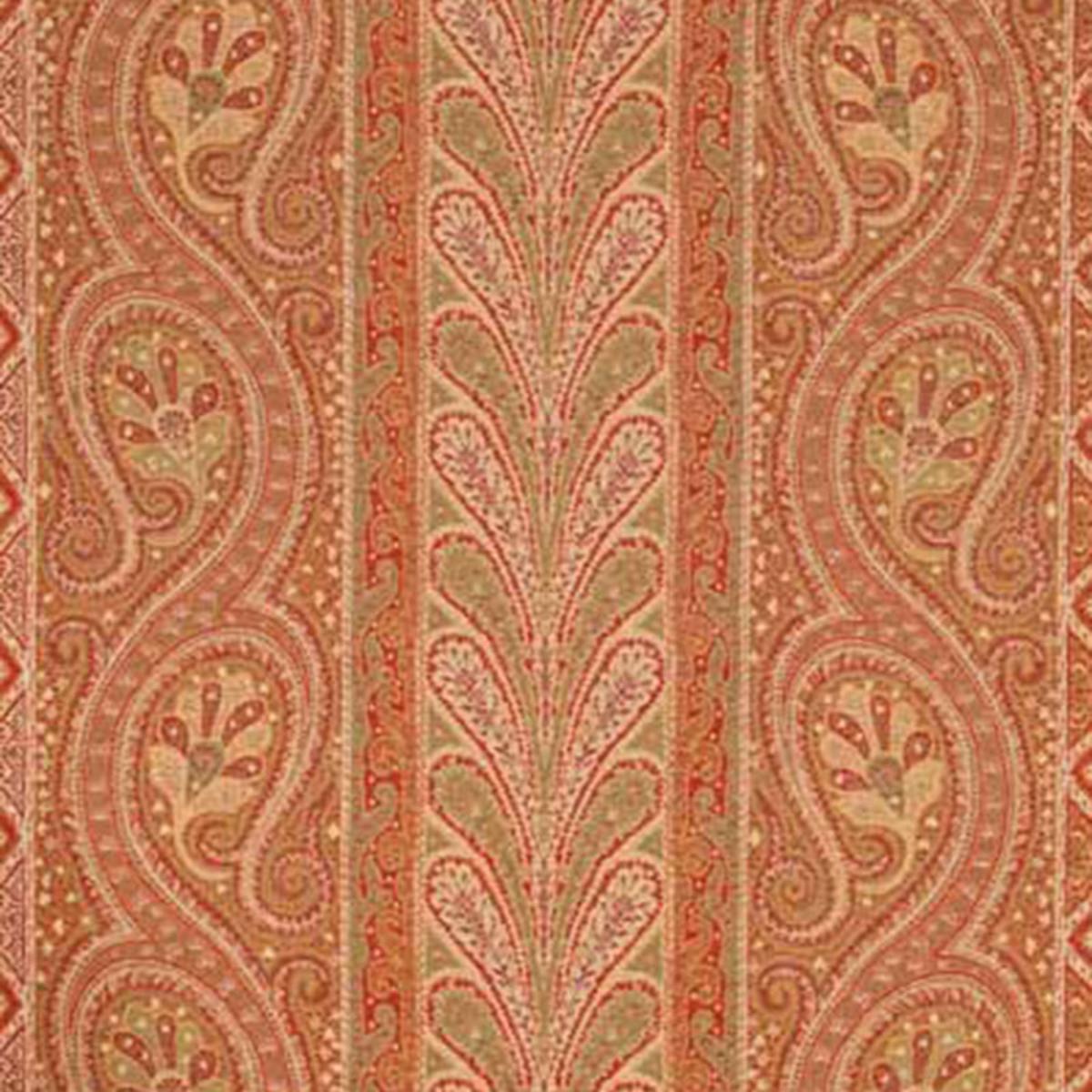 SCHUMACHER CHATELAINE PAISLEY RED/MOSS FABRIC | Atlanta Fabrics
