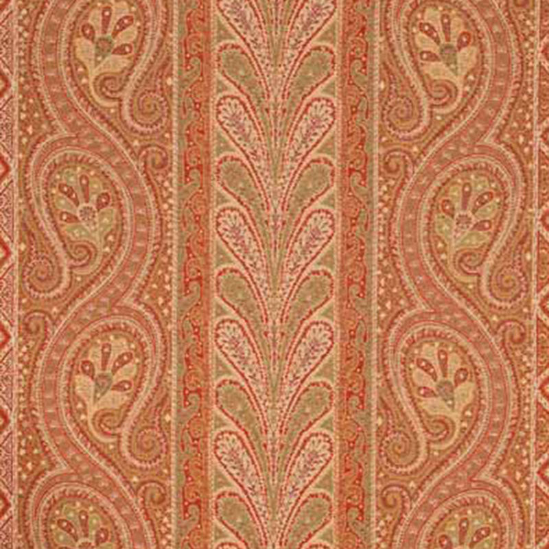Schumacher CHATELAINE PAISLEY RED/MOSS Fabric | Atlanta Fabrics