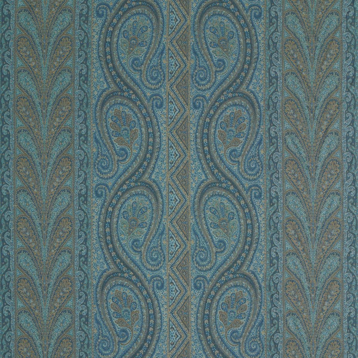 SCHUMACHER CHATELAINE PAISLEY BLUE FABRIC | Atlanta Fabrics