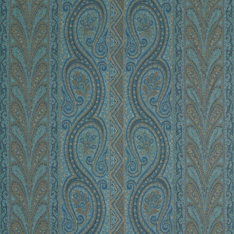 SCHUMACHER CHATELAINE PAISLEY BLUE FABRIC | Atlanta Fabrics