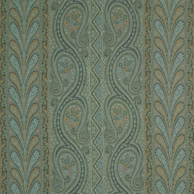 Schumacher CHATELAINE PAISLEY JADE Fabric | Atlanta Fabrics