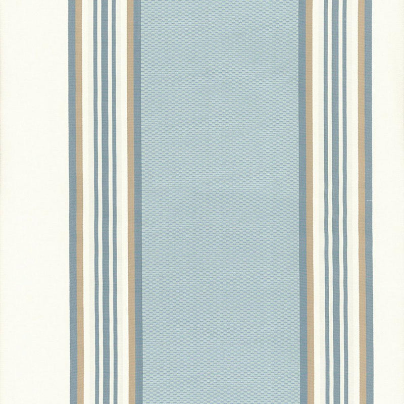 SCHUMACHER AVA SILK STRIPE CORNFLOWER FABRIC | Atlanta Fabrics