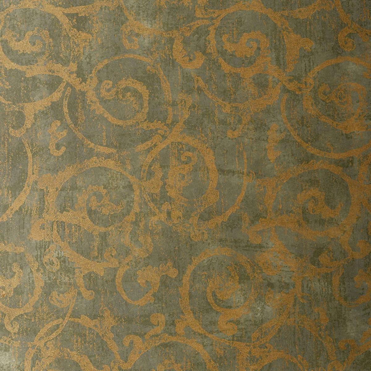 SCHUMACHER BERNINI SCROLL MIST WALLCOVERING | Atlanta Fabrics