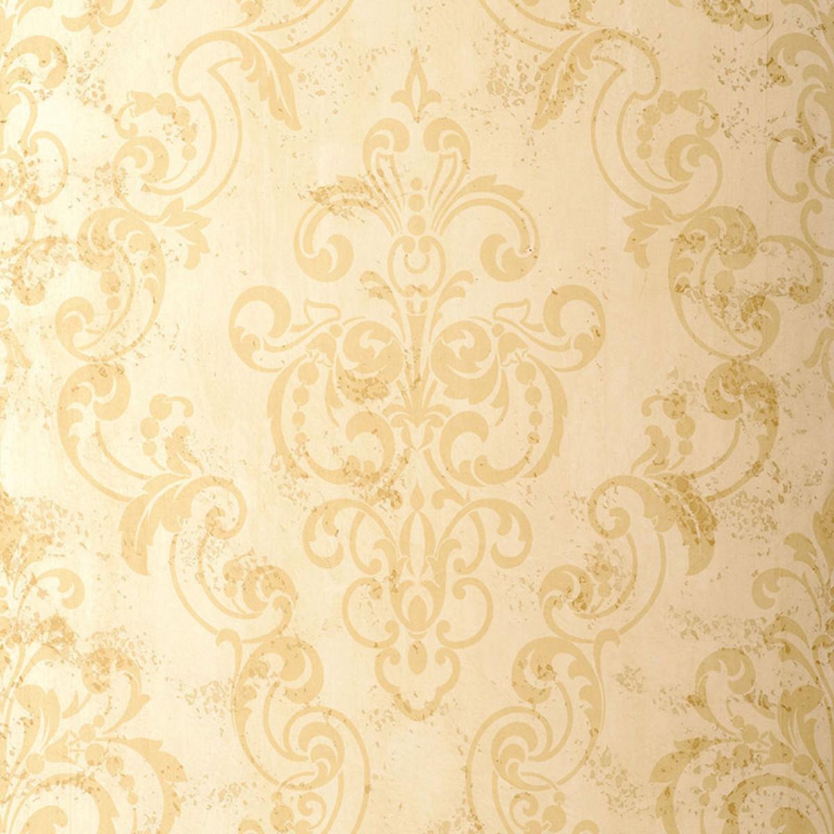 SCHUMACHER GIOVAN DAMASK SAND WALLCOVERING | Atlanta Fabrics