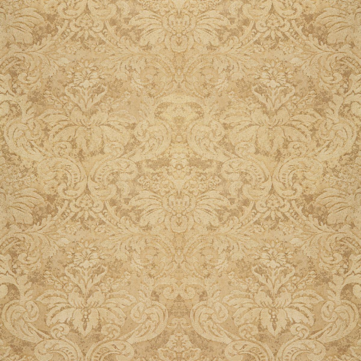 SCHUMACHER DAMASCO METALLICO GOLD LEAF WALLCOVERING | Atlanta Fabrics