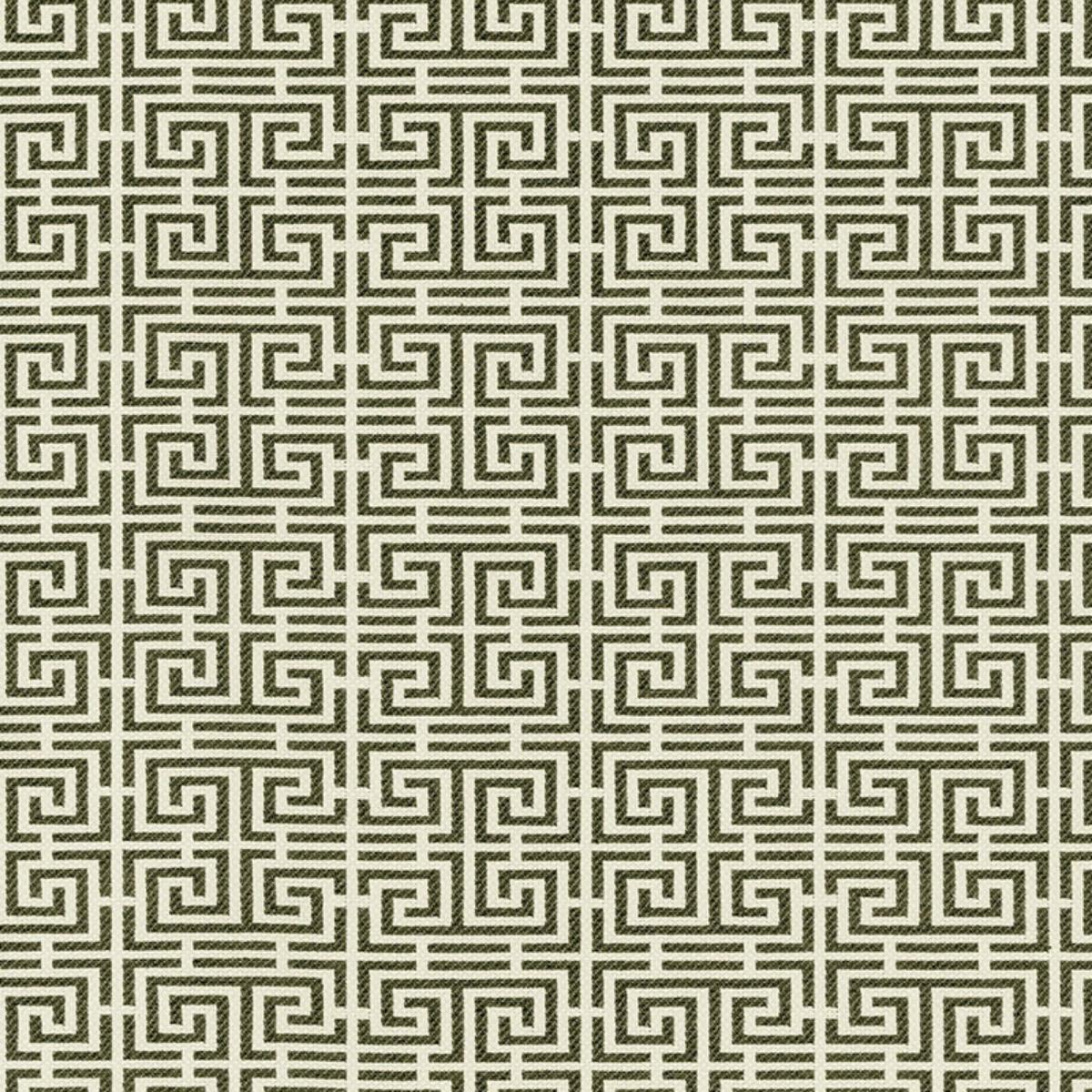 Schumacher CHINOIS FRET NOIR/ ALMOND Fabric | Atlanta Fabrics