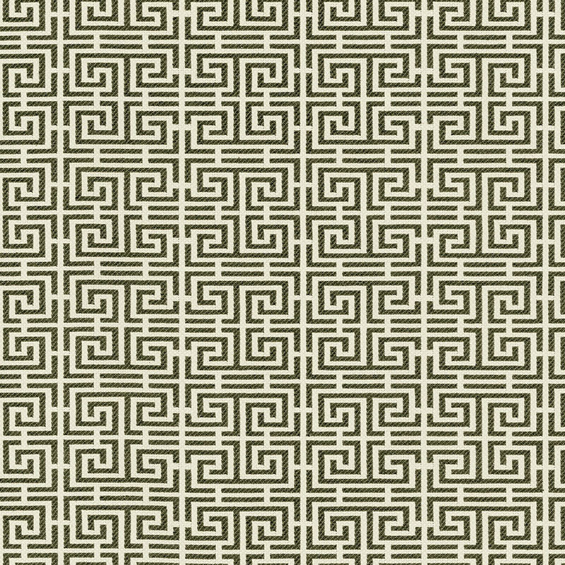 Schumacher CHINOIS FRET NOIR/ALMOND Fabric | Atlanta Fabrics