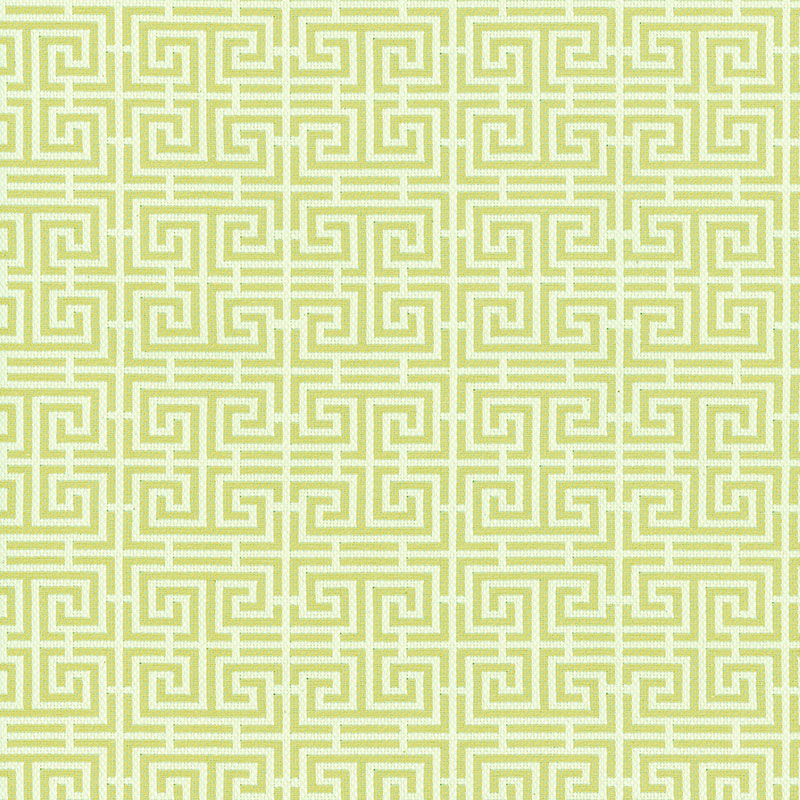 Schumacher CHINOIS FRET CELADON /IVORY Fabric | Atlanta Fabrics