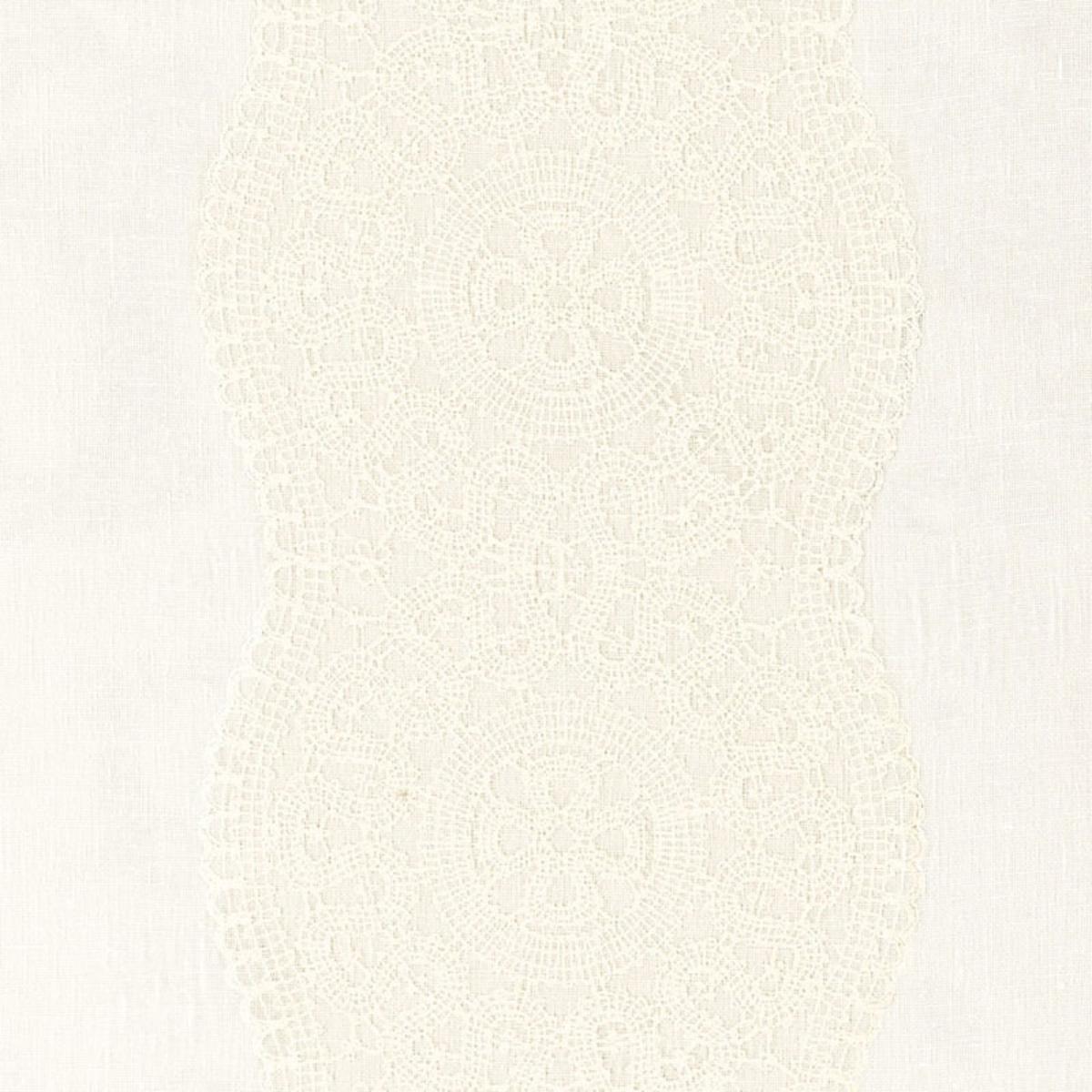 SCHUMACHER ALECON EMBROIDERED SHEER IVORY FABRIC | Atlanta Fabrics