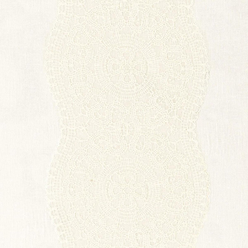 SCHUMACHER ALECON EMBROIDERED SHEER IVORY FABRIC | Atlanta Fabrics