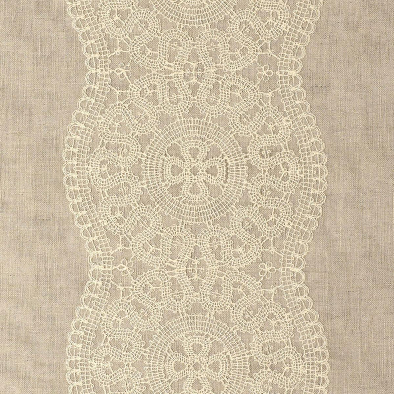 SCHUMACHER ALECON EMBROIDERED SHEER NATURAL FABRIC | Atlanta Fabrics
