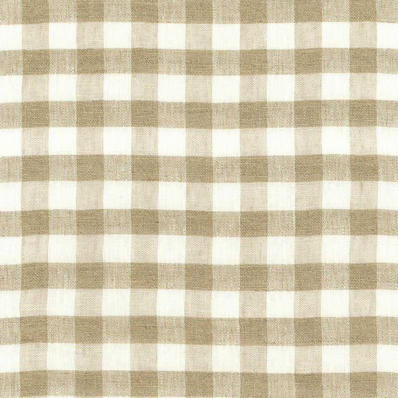 Schumacher SIDNEY CHECK LINEN SHEER NATURAL Fabric | Atlanta Fabrics