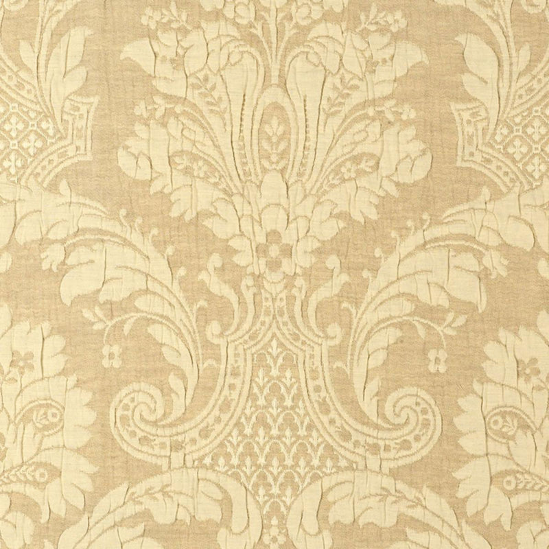 SCHUMACHER GENOA DAMASK ANTELOPE FABRIC | Atlanta Fabrics