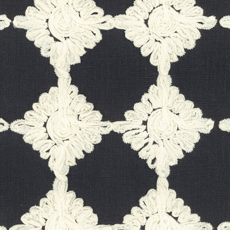 ROSETTE EMBROIDERY CHARCOAL