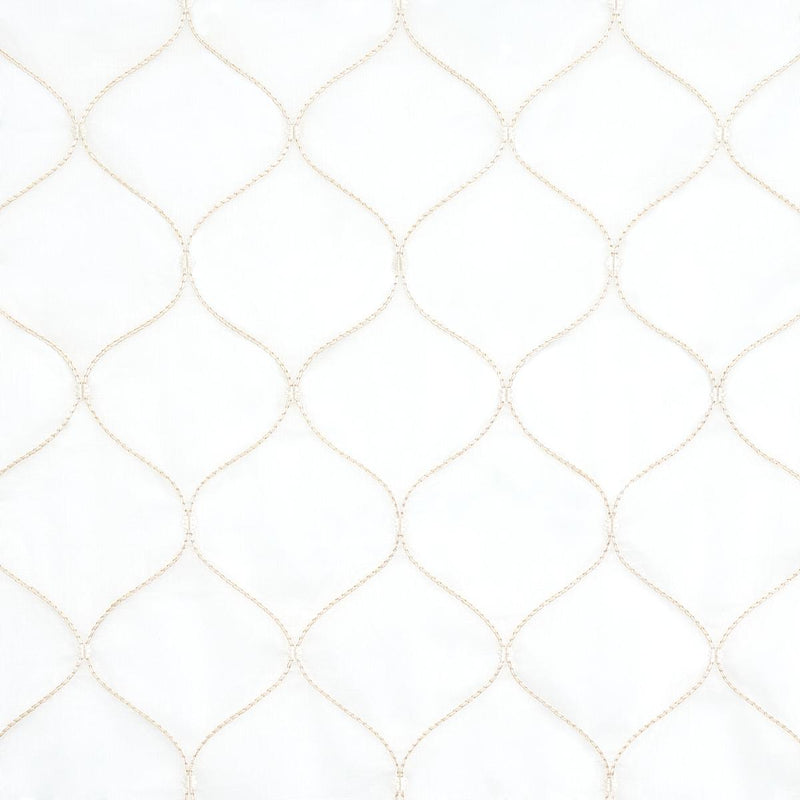 SCHUMACHER CELENA SHEER EMBROIDERY SAND FABRIC | Atlanta Fabrics