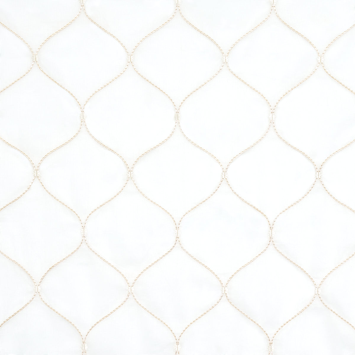 Schumacher CELENA SHEER EMBROIDERY SAND Fabric | Atlanta Fabrics