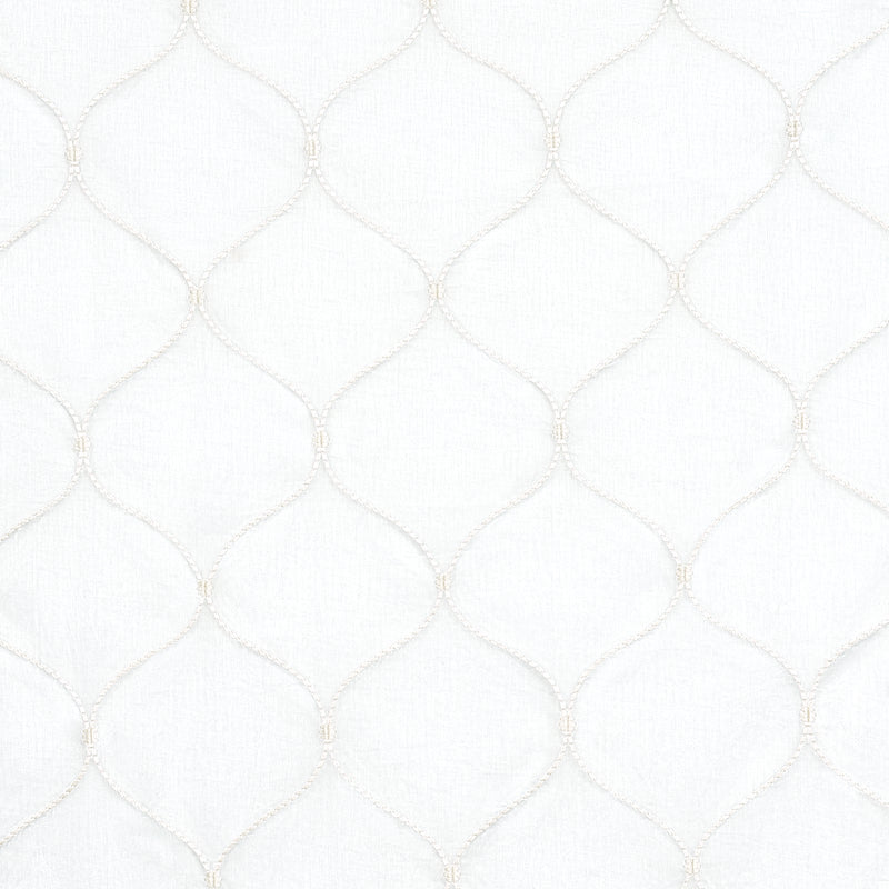 Schumacher CELENA SHEER EMBROIDERY PEARL Fabric | Atlanta Fabrics