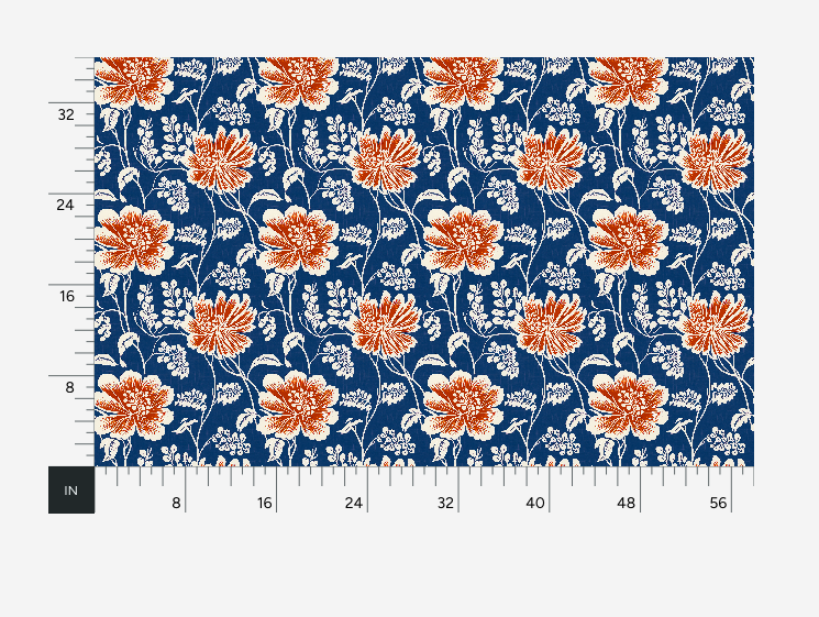Bridal Meadow Blue Orange