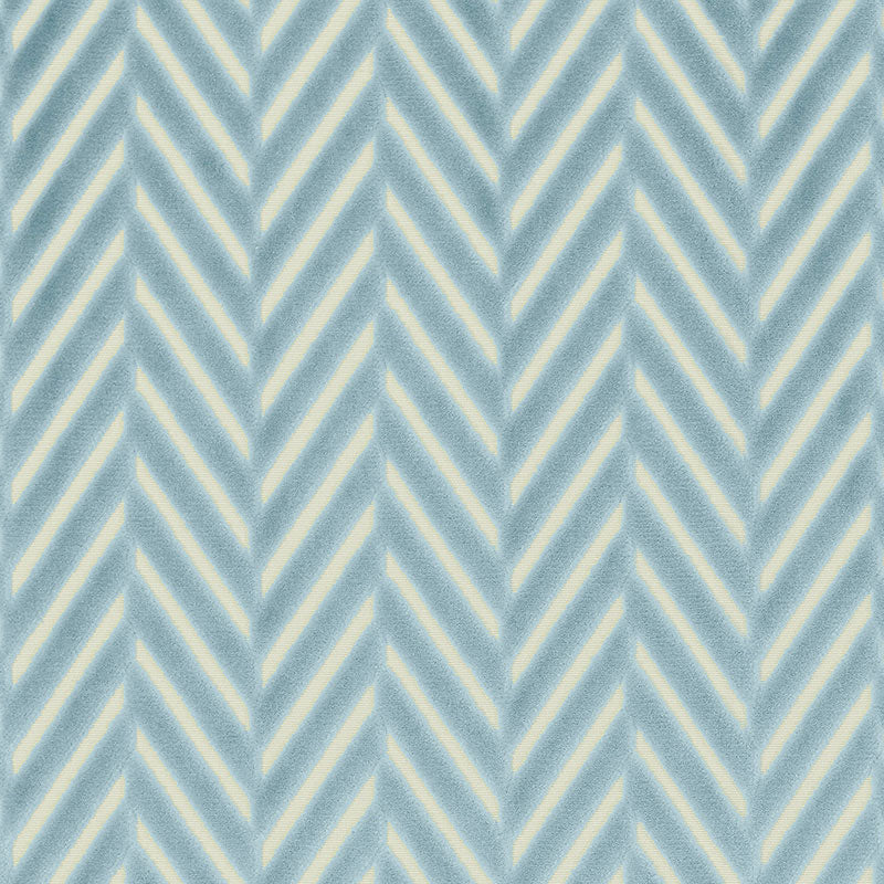 Schumacher REGENT VELVET HERRINGBONE AQUA  | Atlanta Fabrics