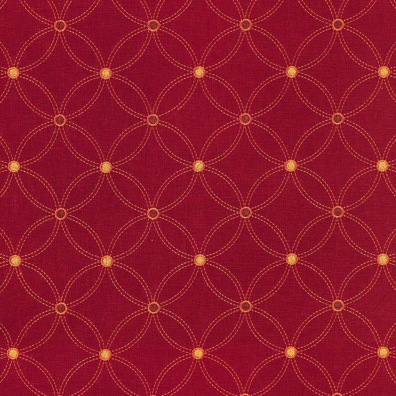 Schumacher Nexus EmbroideryÂ  PERSIMMON FABRIC | Atlanta Fabrics