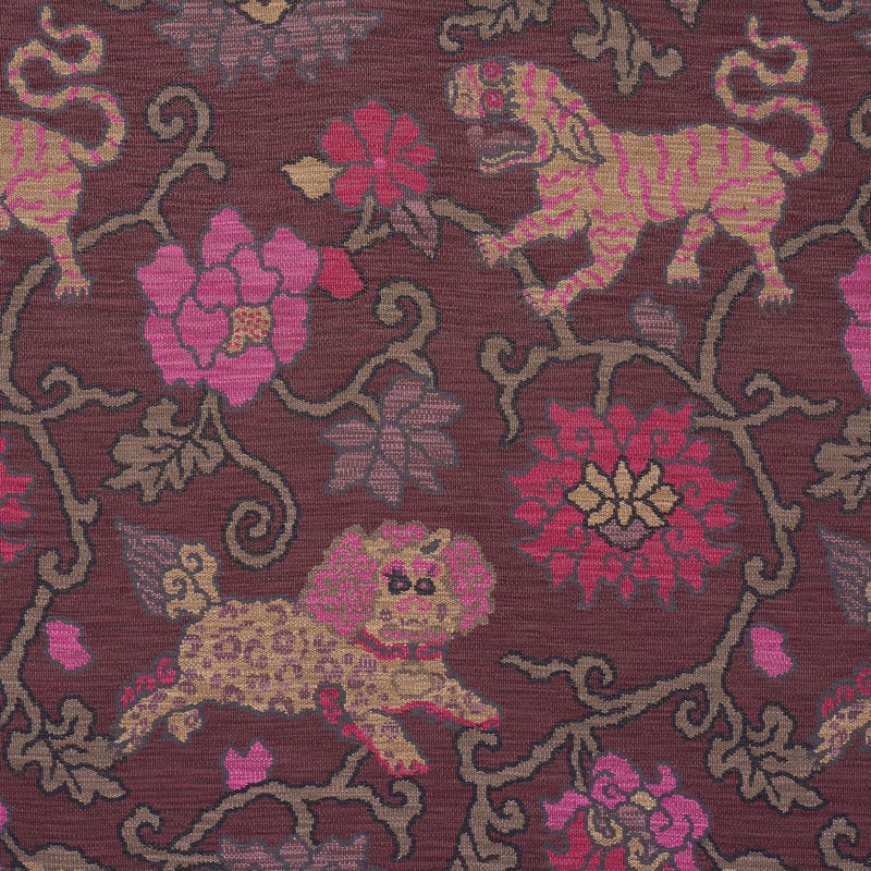 SCHUMACHER KHOTAN WEAVE AUBERGINE FABRIC | Atlanta Fabrics