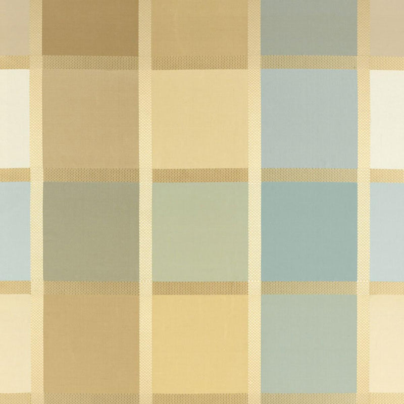 SCHUMACHER NAVSARI SILK PLAID OPAL FABRIC | Atlanta Fabrics