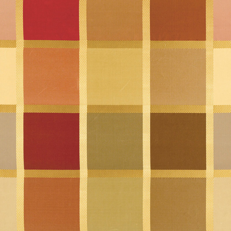 Schumacher NAVSARI SILK PLAID CURRANT FABRIC | Atlanta Fabrics