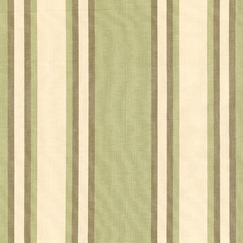 Schumacher SENECA COTTON STRIPE GREEN TEA/MOCHA  | Atlanta Fabrics
