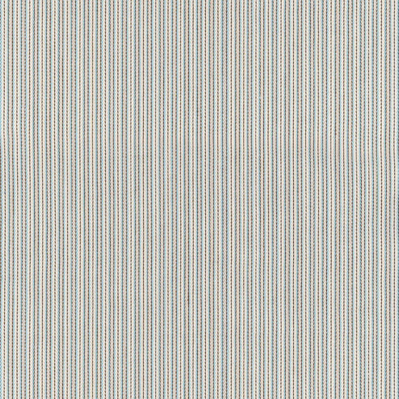 Schumacher BAKER COTTON STRIPE IVORY/AQUA/MOCHA  | Atlanta Fabrics