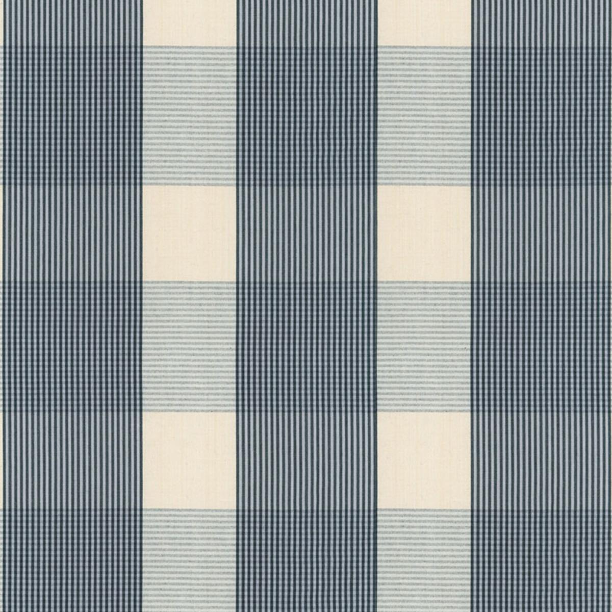 SCHUMACHER AVON GINGHAM PLAID INDIGO/SKY FABRIC | Atlanta Fabrics