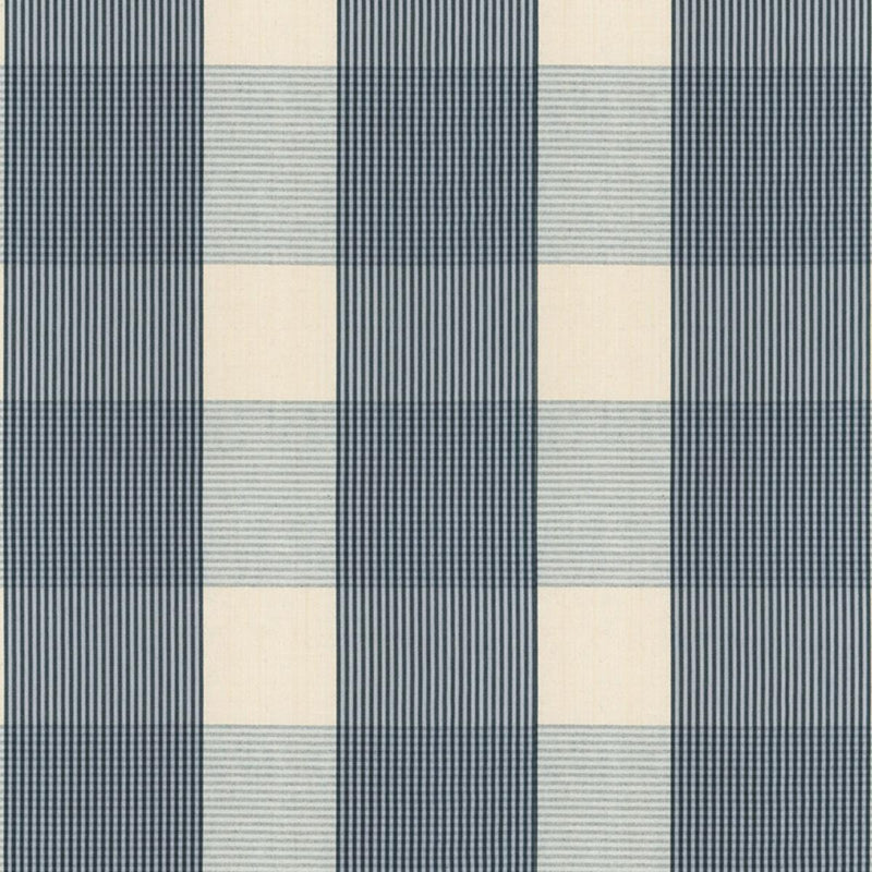 SCHUMACHER AVON GINGHAM PLAID INDIGO/SKY FABRIC | Atlanta Fabrics